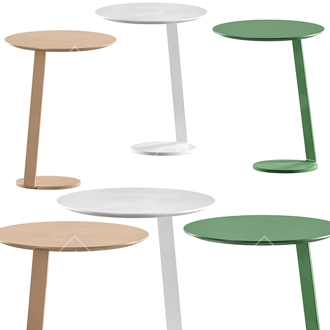 Modern Round Polys Table Stand 3D model image 1