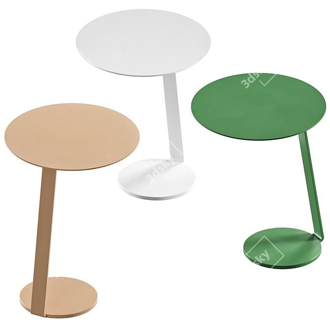 Modern Round Polys Table Stand 3D model image 2