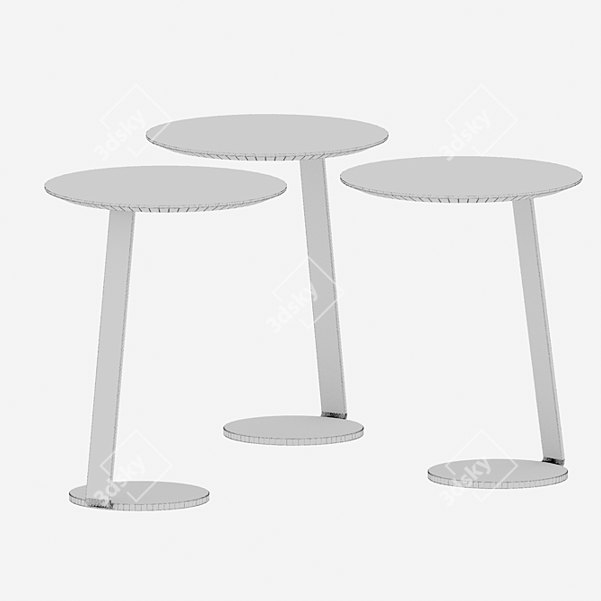 Modern Round Polys Table Stand 3D model image 3