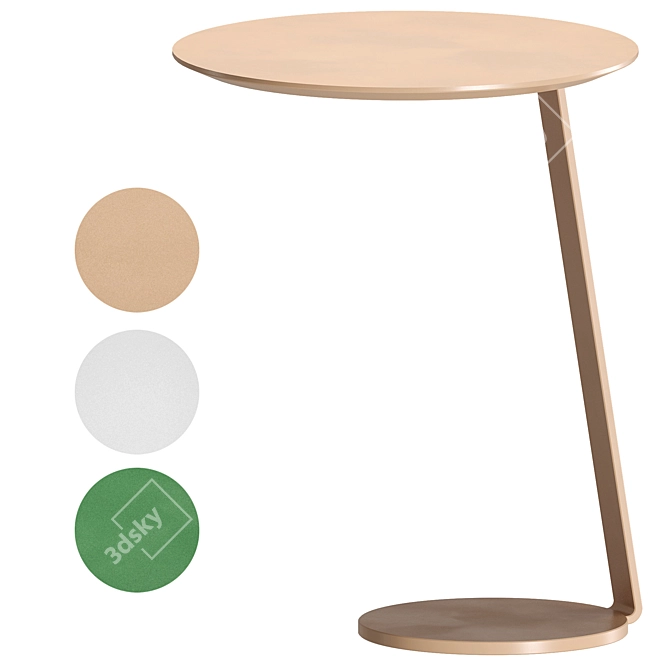 Modern Round Polys Table Stand 3D model image 4