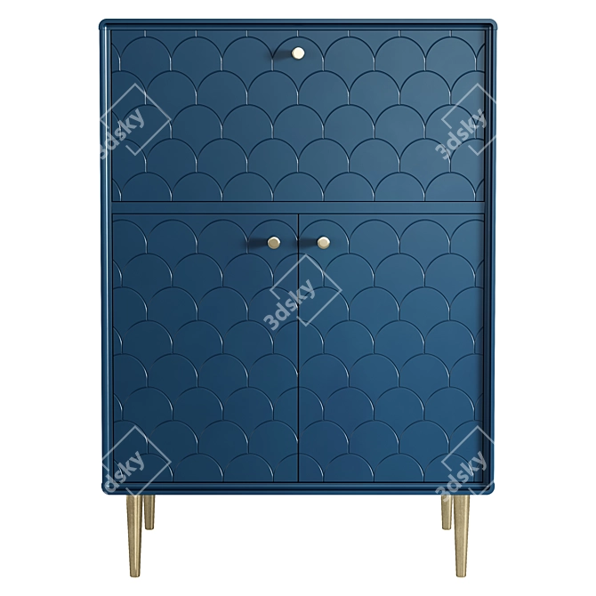 Luxore Blue Prussian Buffet Bar 3D model image 2