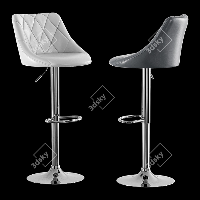 Saloon Bar Stool Vegan Leather 3D model image 4