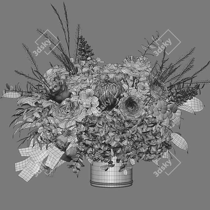 Elegant Floral Decor Set 3D model image 6