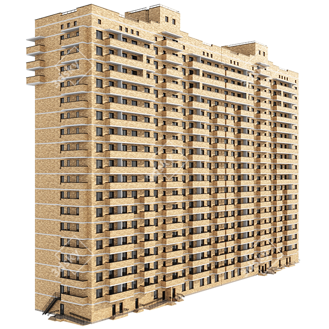 Modern Apartment Tower Reach 3D model image 2