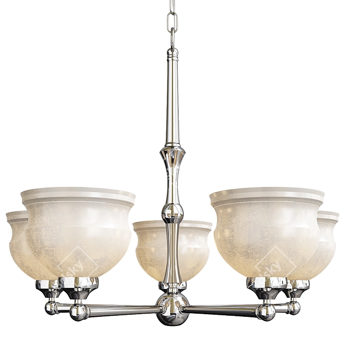 Luxury Modern Chandelier in Nickel 3D model image 1