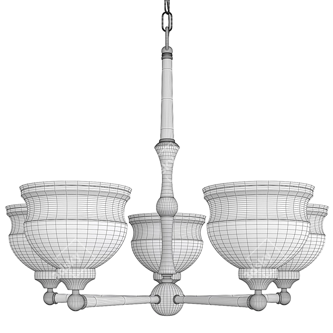 Luxury Modern Chandelier in Nickel 3D model image 2