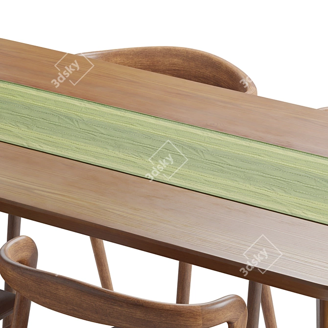 Solid Wood Otto Dining Set 3D model image 11