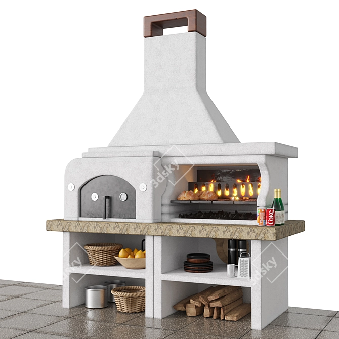 Outdoor Grill Island Model 3D model image 2