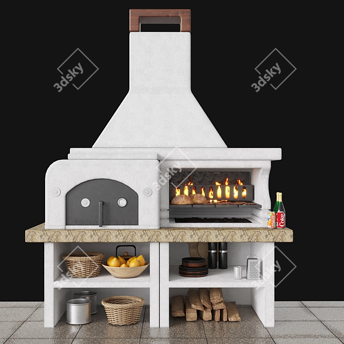 Outdoor Grill Island Model 3D model image 3