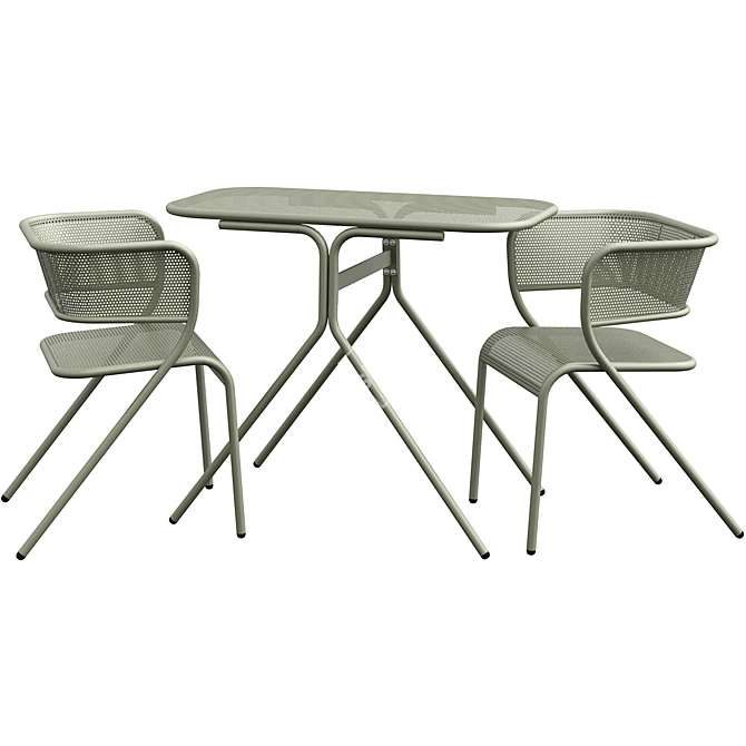 Soriano Garden Bistro Set-Grey 3D model image 1