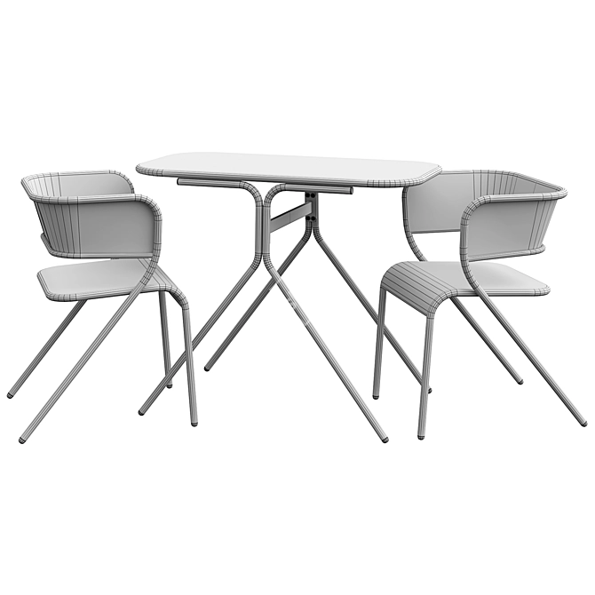 Soriano Garden Bistro Set-Grey 3D model image 6