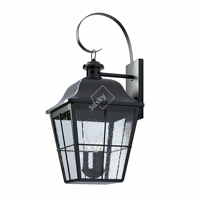 Elegant Outdoor Lantern 611mm crafted 3D model image 1