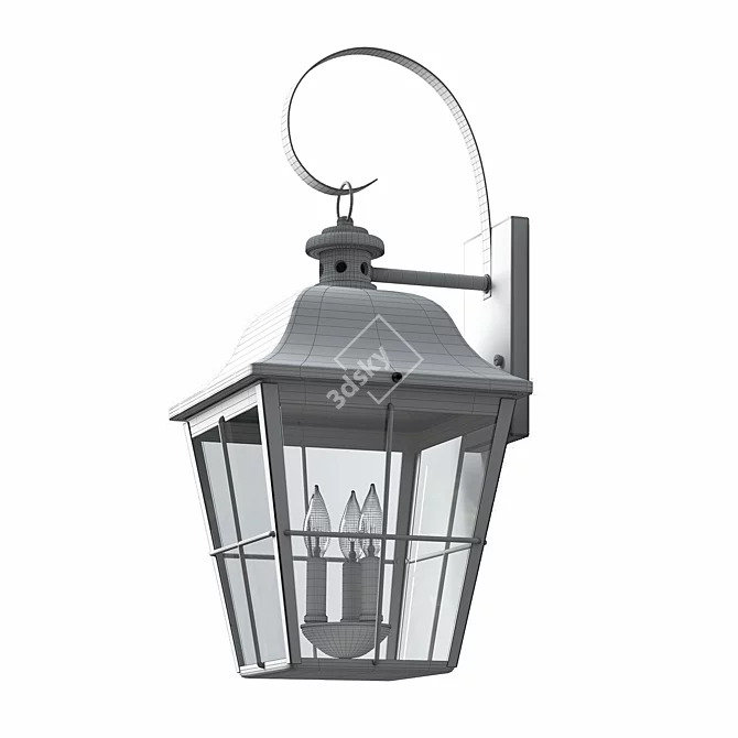 Elegant Outdoor Lantern 611mm crafted 3D model image 3