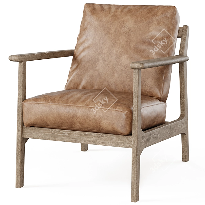 Cody Leather Armchair, Pottery Barn 3D model image 1