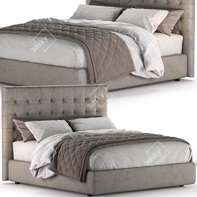 Modern Stylish Bolzan Freedom Bed 3D model image 1