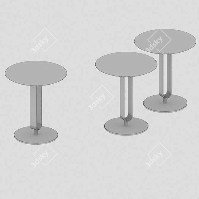 Modern Round Side Table 45cm 3D model image 4