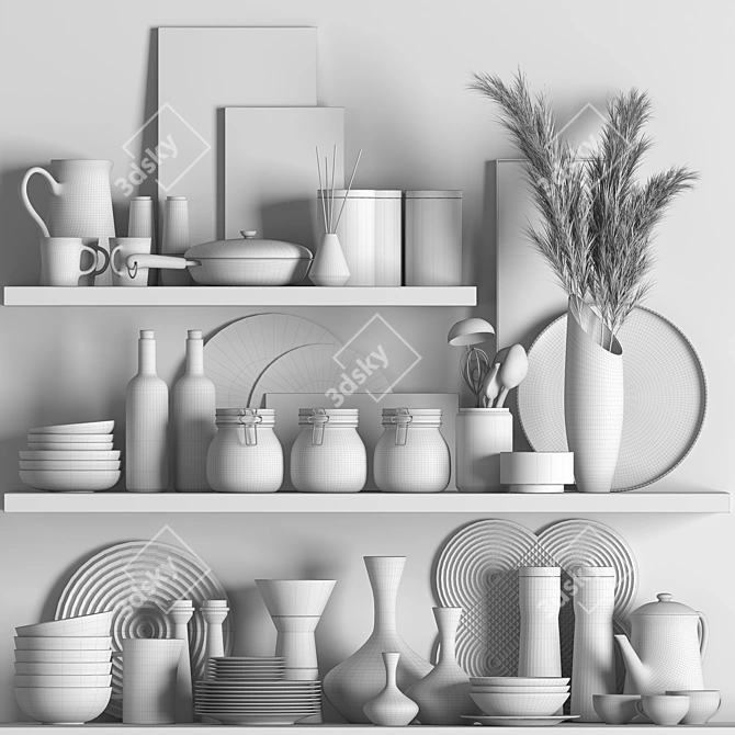 Kitchen Set 2015 Centimeters Design 3D model image 2