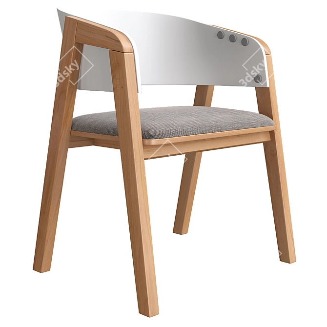 Adjustable Backrest Chair 3D Model 3D model image 5