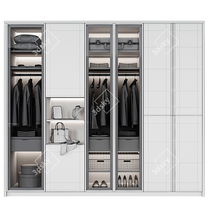 Adjustable Storage Wardrobe 3D model image 3