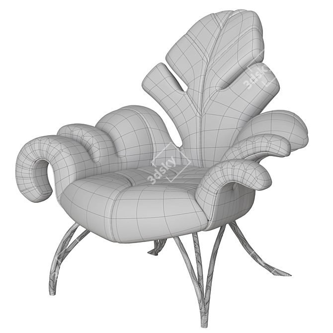 Patchwork Armchair in Verde Scuro 3D model image 7