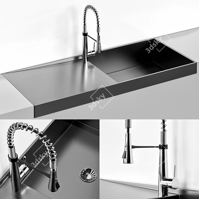 Kohler Sink & Faucet Set 3D model image 2