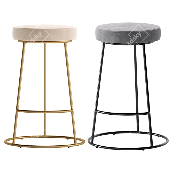 Modern Bar Stool - 4 Colors 3D model image 4