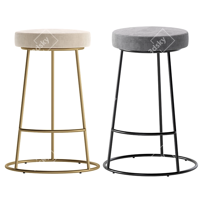 Modern Bar Stool - 4 Colors 3D model image 9