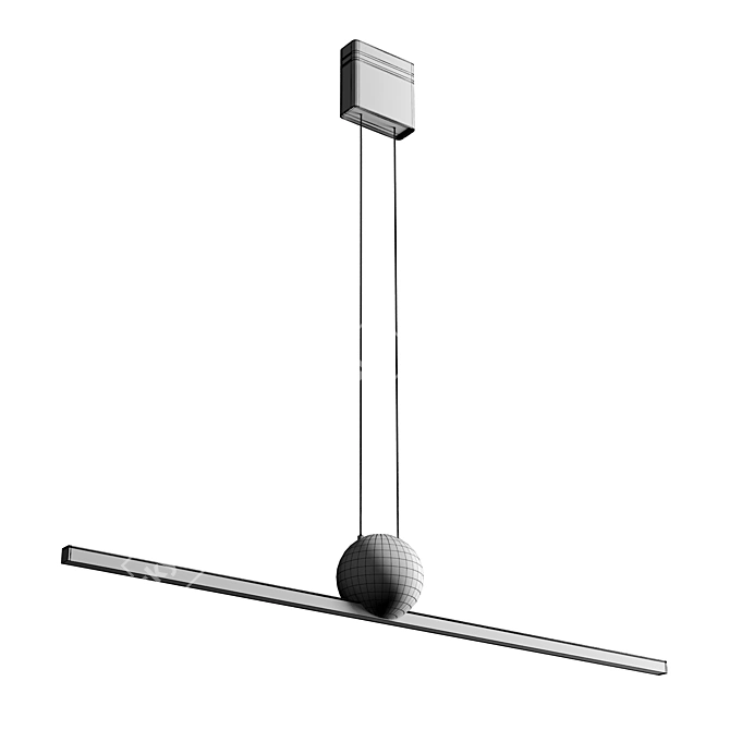 Modern Linear Metal Pendant Lamp 3D model image 4