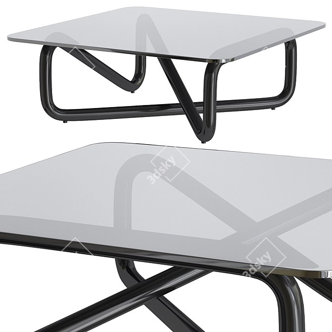 Sleek Infinity Glass Coffee Table 3D model image 1