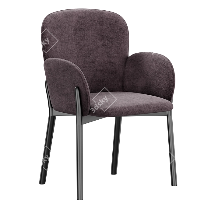 Modern Upholstered Fabric Armchair 3D model image 1