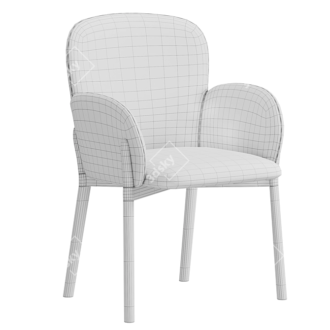 Modern Upholstered Fabric Armchair 3D model image 2