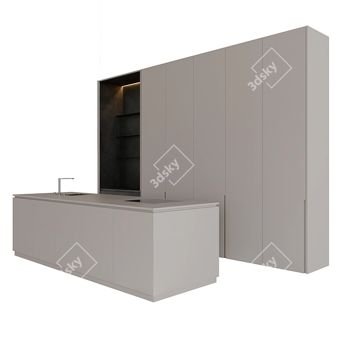 Customizable Modern Kitchen Furniture 3D model image 2