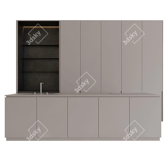 Customizable Modern Kitchen Furniture 3D model image 3