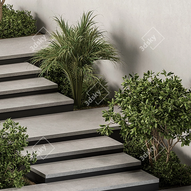 Architectural Ivy Garden Staircase 3D model image 3