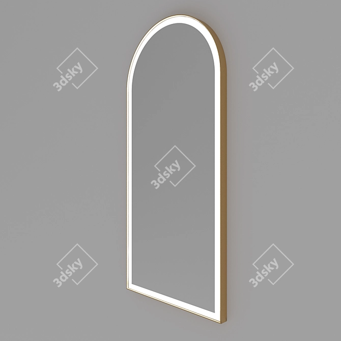 Goldi Brass Framed Arch Mirror 3D model image 3