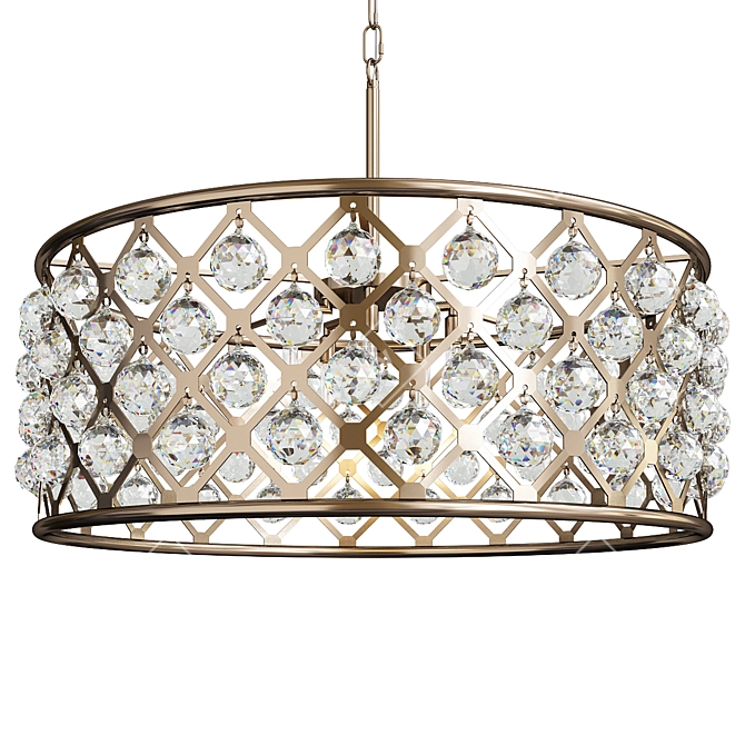  Polished Nickel Crystal Chandelier 3D model image 1