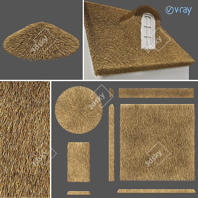 Thatched Roof Constructor Set 3D model image 1