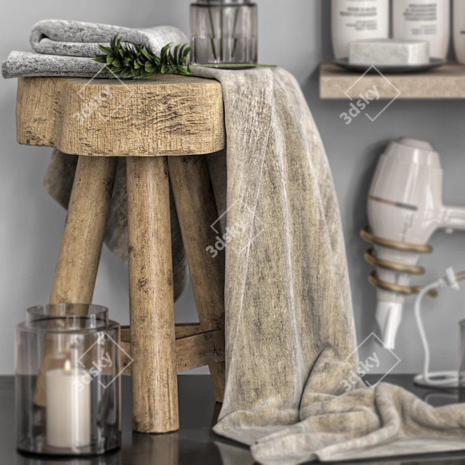 Modern Bathroom Accessories Set (Vray) 3D model image 3