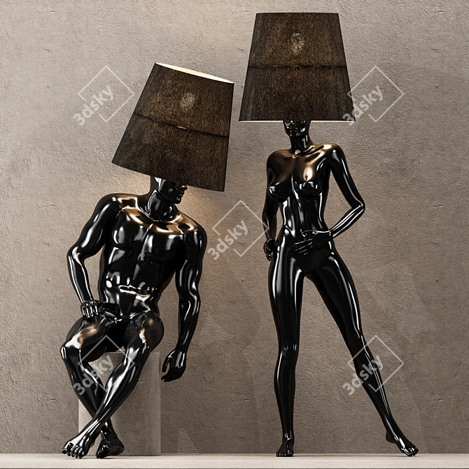 Modern Human Figure Floor Lamp 3D model image 3