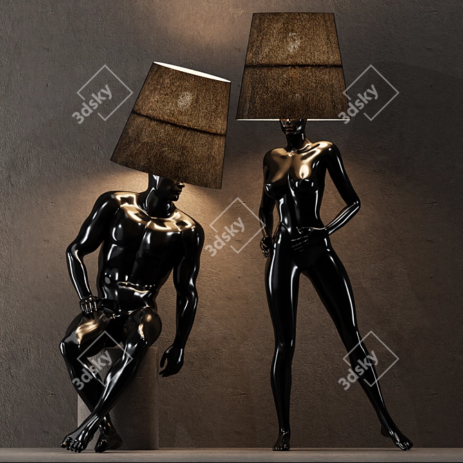 Modern Human Figure Floor Lamp 3D model image 4