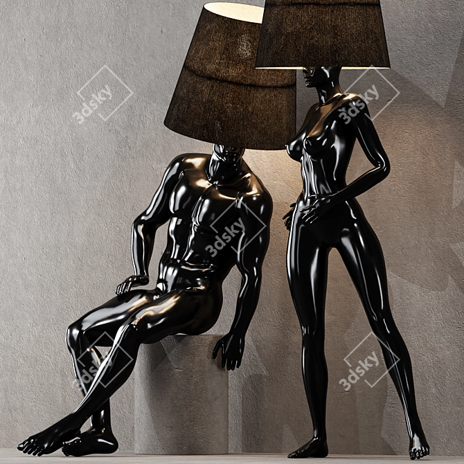 Modern Human Figure Floor Lamp 3D model image 5