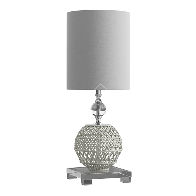 Elegant Ceramic Crystal Buffet Lamp 3D model image 1