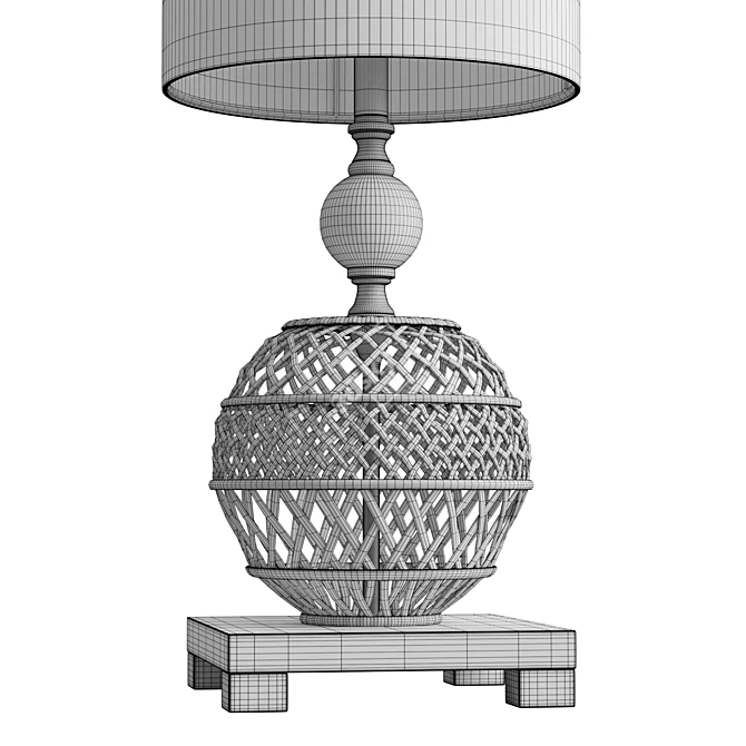 Elegant Ceramic Crystal Buffet Lamp 3D model image 6