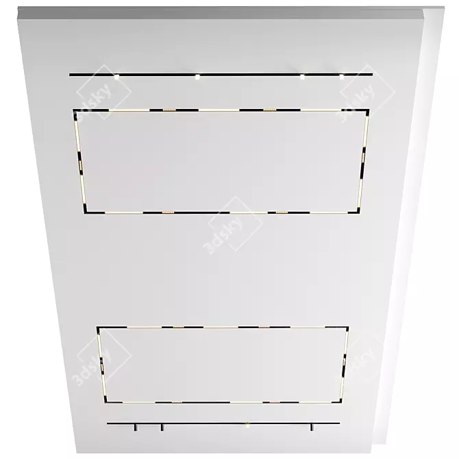 Shadow Seam Ceiling with Track Lights 3D model image 1