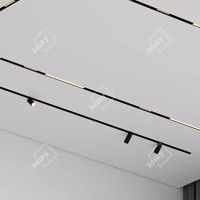 Shadow Seam Ceiling with Track Lights 3D model image 5