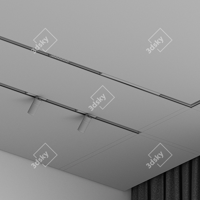 Shadow Seam Ceiling with Track Lights 3D model image 7