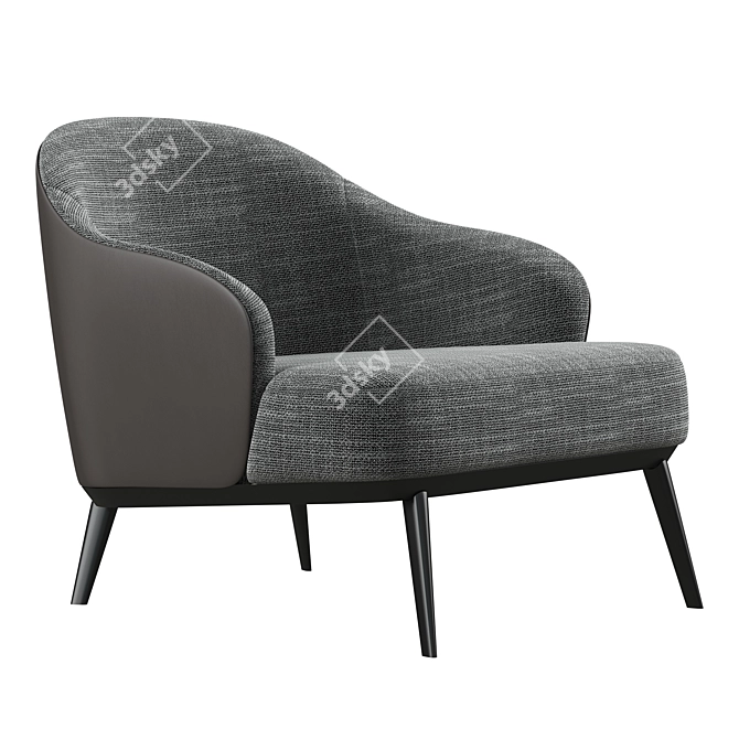 Modern Armchair with Elegant Design 3D model image 1