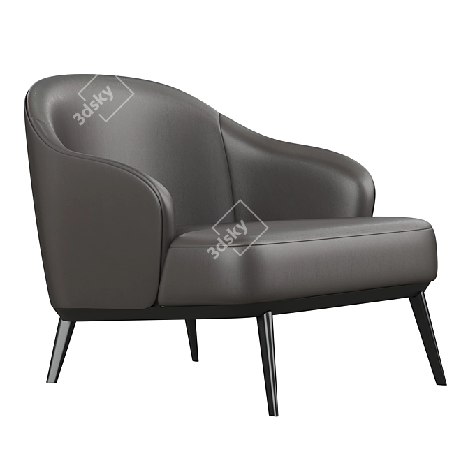 Modern Armchair with Elegant Design 3D model image 3