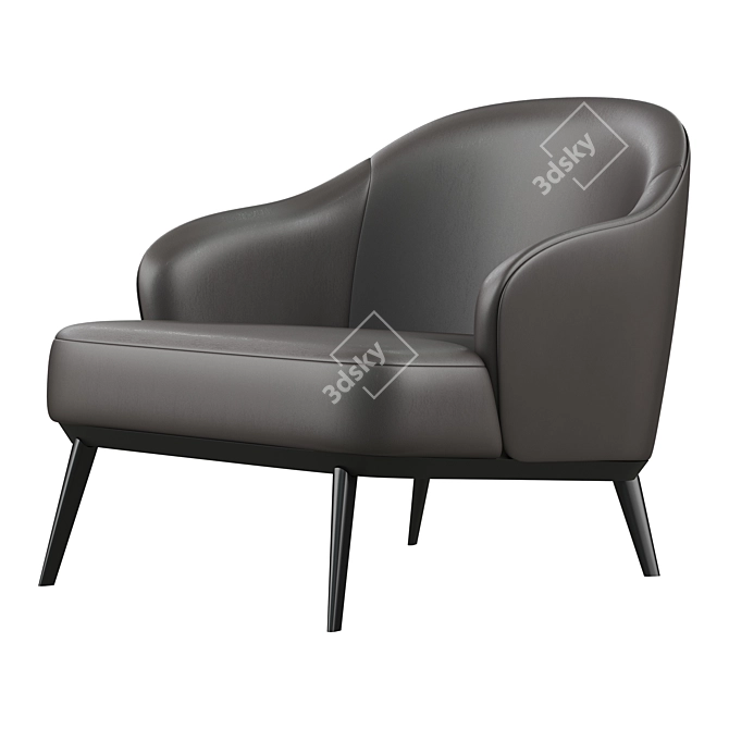 Modern Armchair with Elegant Design 3D model image 4