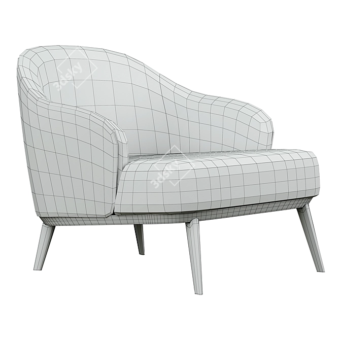 Modern Armchair with Elegant Design 3D model image 5